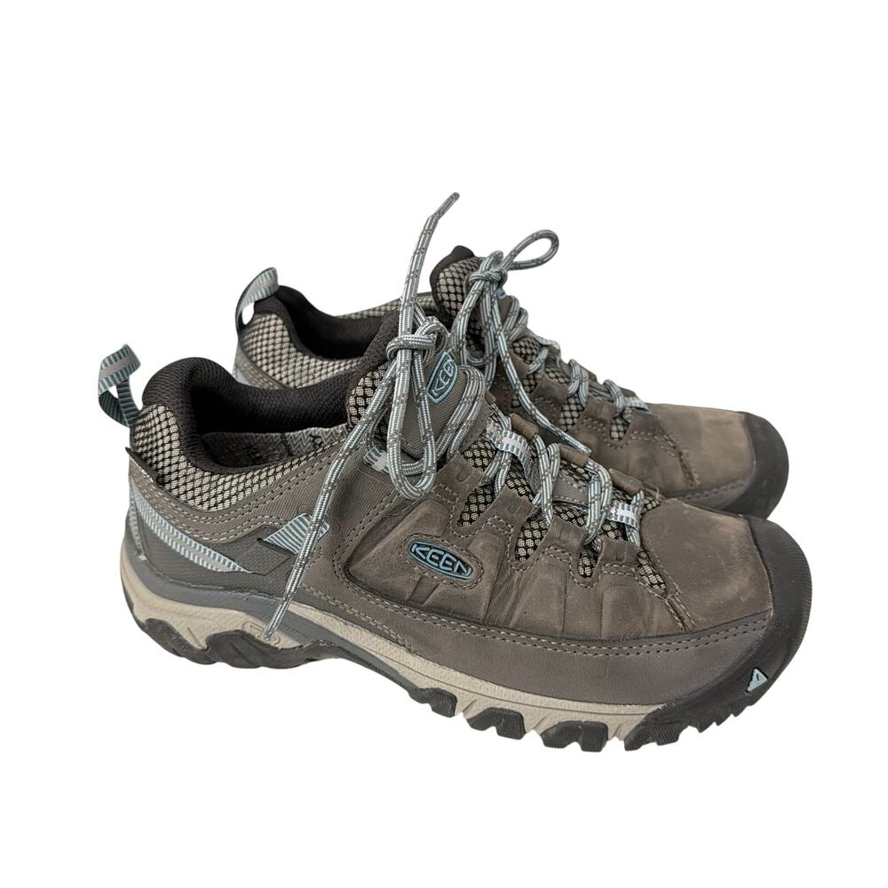 Keen Targhee III Shoes Womens Size 7 Waterproof Hiking Gray Blue Leather